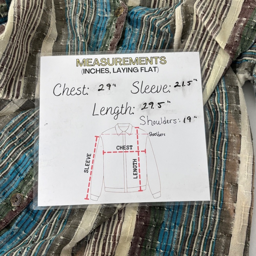 Guazy Striped Boho Lagenlook Blouse Textured Coastal Button Up Top Women 4X - Picture 4 of 9